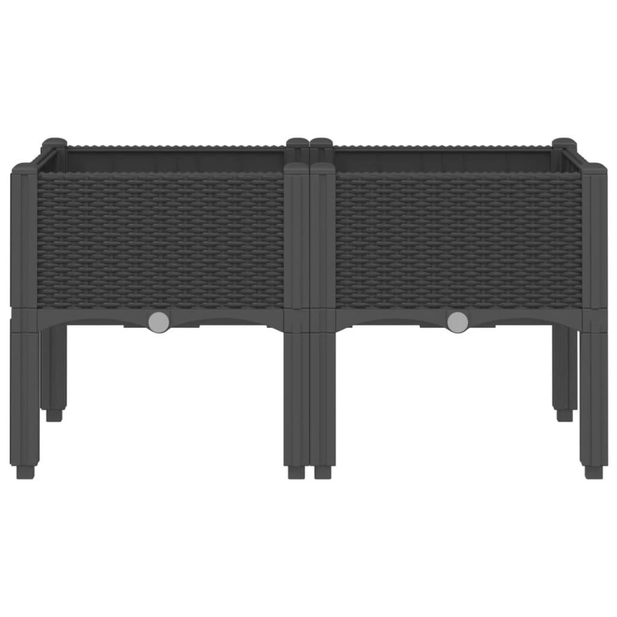 Voir la diapositive 3 : VIDAXL Jardiniere avec pieds noir 80x40x42 cm PP