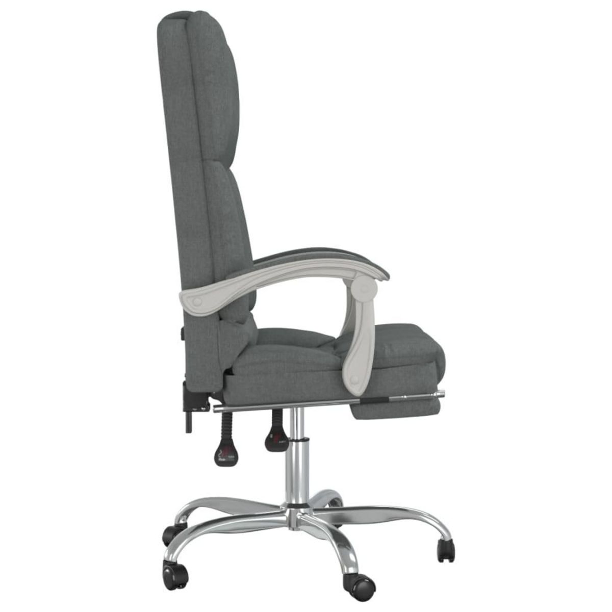 VIDAXL Fauteuil de massage inclinable de bureau Gris fonce Tissu