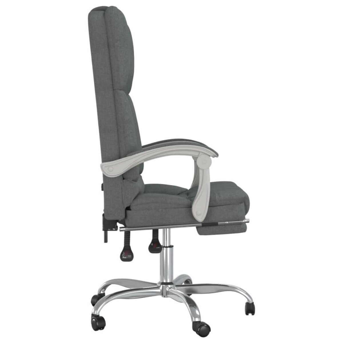 VIDAXL Fauteuil de massage inclinable de bureau Gris fonce Tissu