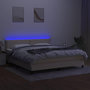 Voir la diapositive 4 : VIDAXL Sommier a lattes de lit avec matelas LED Creme 180x200 cm Tissu
