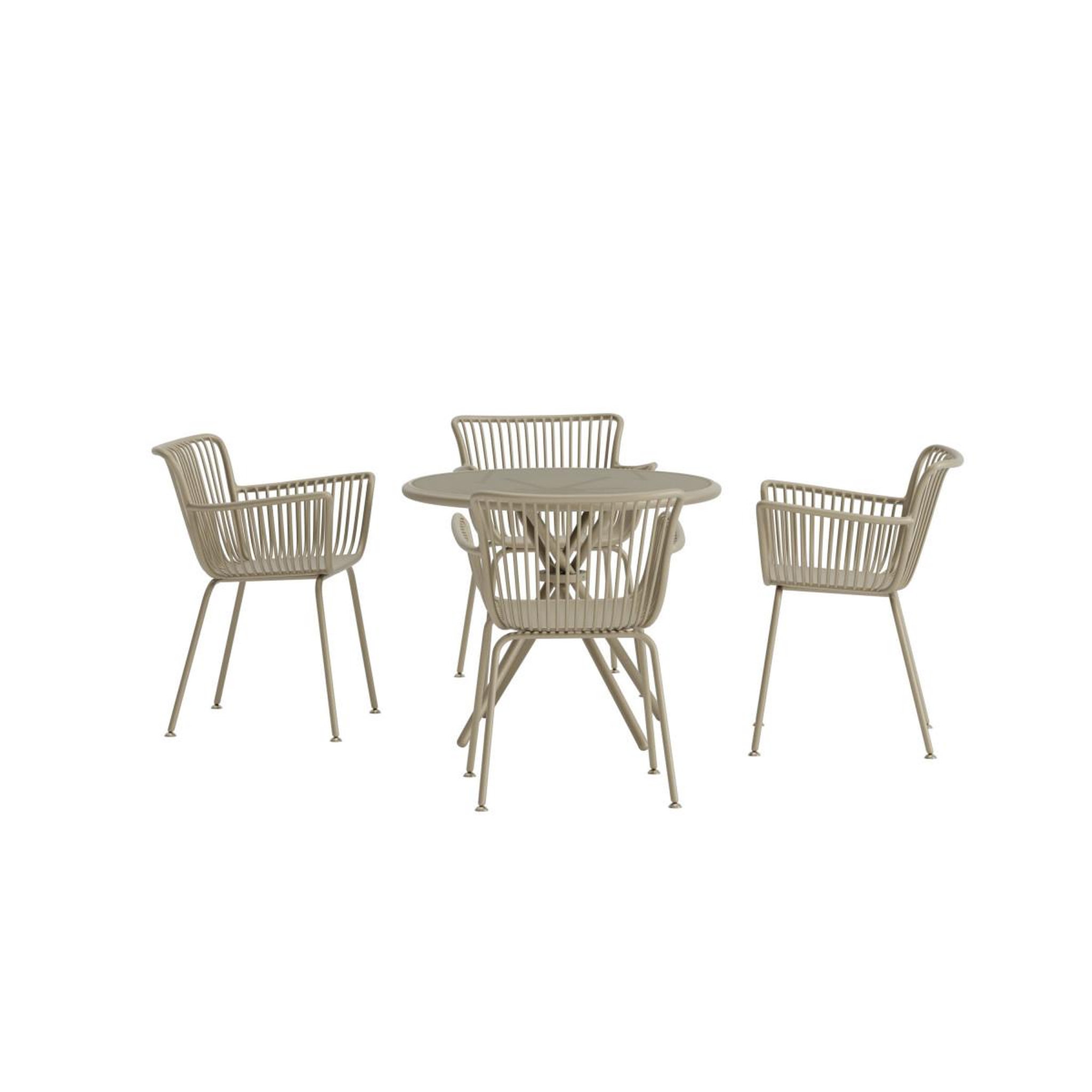 Voir la diapositive 2 : Paris Prix Ensemble table de jardin & 4 chaises  sifnos  90cm beige