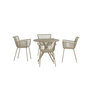 Voir la diapositive 2 : Paris Prix Ensemble Table de Jardin & 4 Chaises  Sifnos  90cm Beige