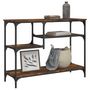 Voir la diapositive 1 : VIDAXL Table console avec etageres chene fume 100x35x75 cm