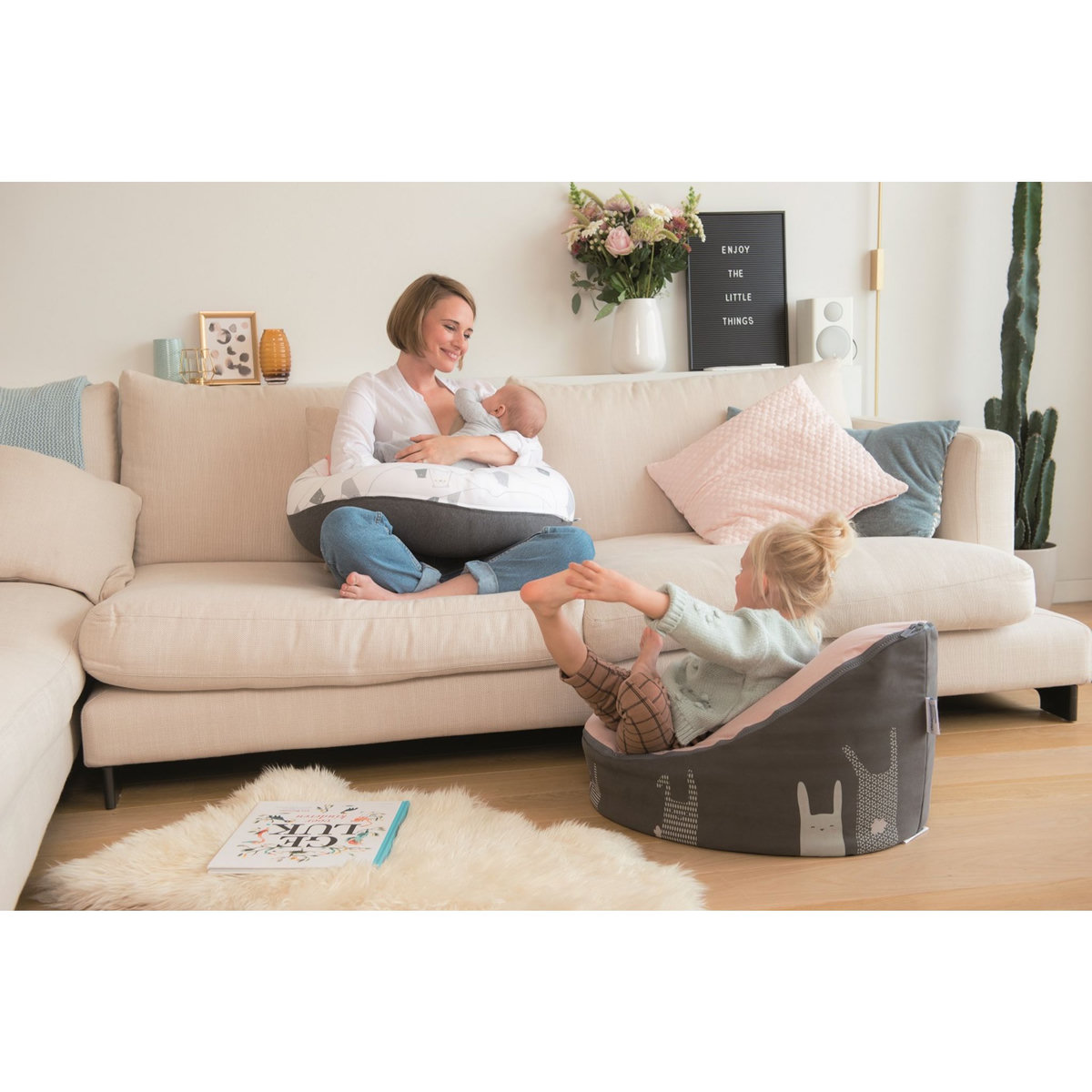 BABYMOOV Transat Doomoo nid imprimé lapin rose