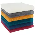 ACTUEL Serviette invité unie en coton  600 g/m². Coloris disponibles : Vert, Rose, Bleu, Gris, Ecru, Jaune
