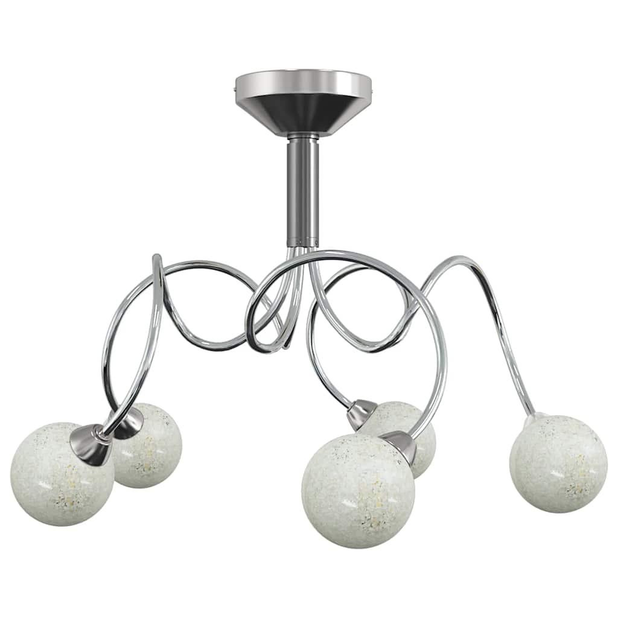Voir la diapositive 2 : VIDAXL Plafonnier avec abat-jour ronds en verre pour 5 LED G9