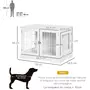 PAWHUT Cage pour chien animaux table d'appoint 2 en 1 - 2 portes verrouillables - dim. 76L x 54,5l x 56H cm - MDF acier blanc
