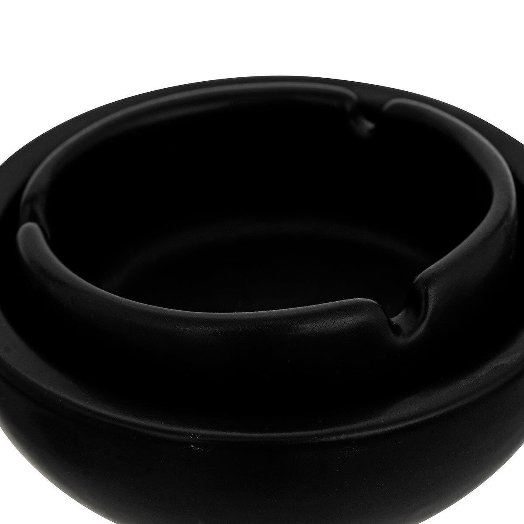 Voir la diapositive 3 : ATMOSPHERA Cendrier boule en céramique  olme  10cm noir