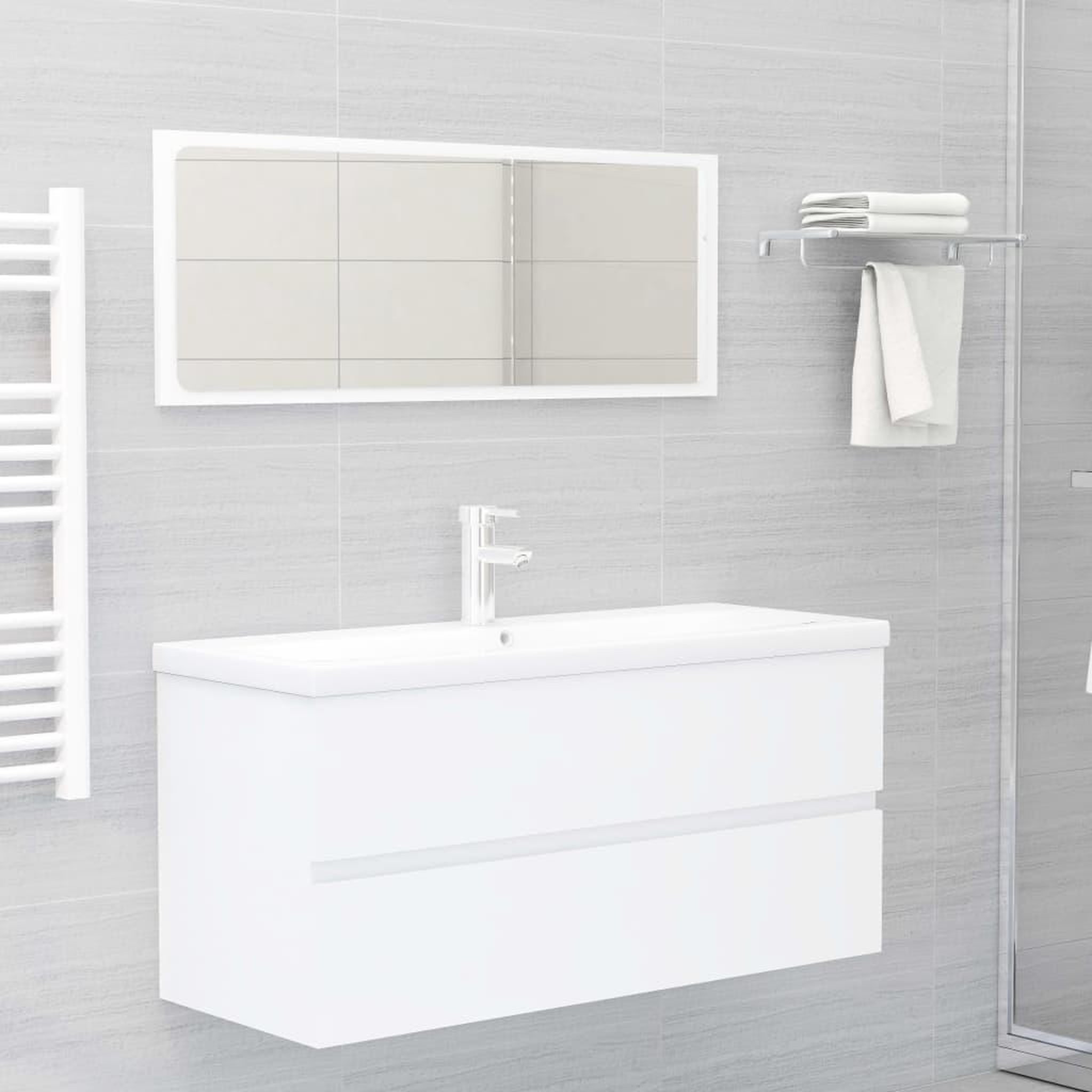 Voir la diapositive 3 : VIDAXL Armoire d'evier Blanc 100x38,5x45 cm Bois d'ingenierie