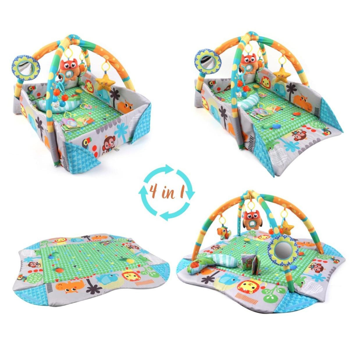 MILLY MALLY Tapis d'éveil TinyMini 4 Faces avec barrière
