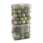 Paris Prix Lot de 80 Boules de Noël  Night  58cm Vert & Écru