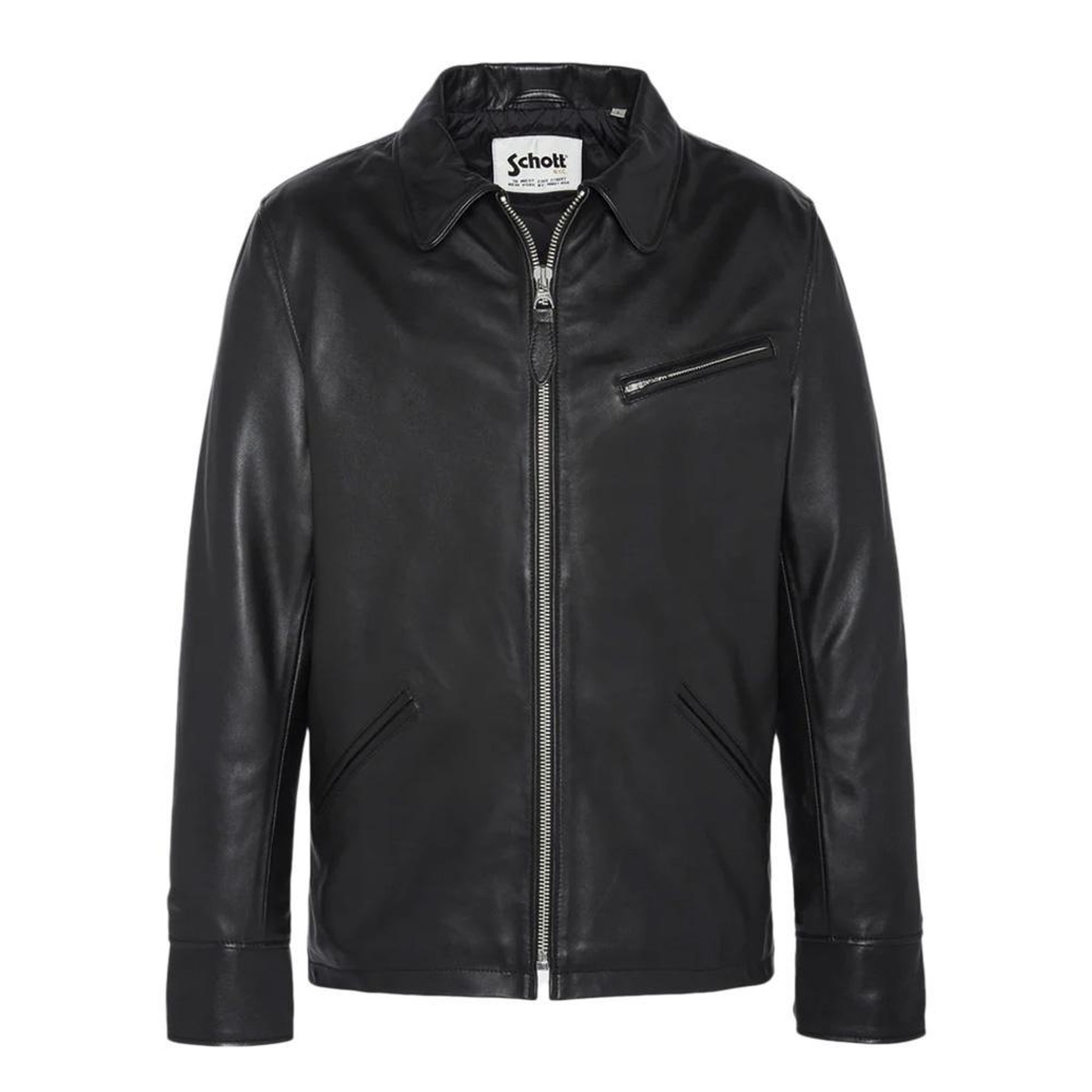 Schott Veste En Cuir Noire Homme Schott LC9521D. Coloris disponibles : Noir