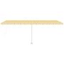 Voir la diapositive 5 : VIDAXL Auvent manuel retractable avec LED 600x300 cm Jaune et blanc