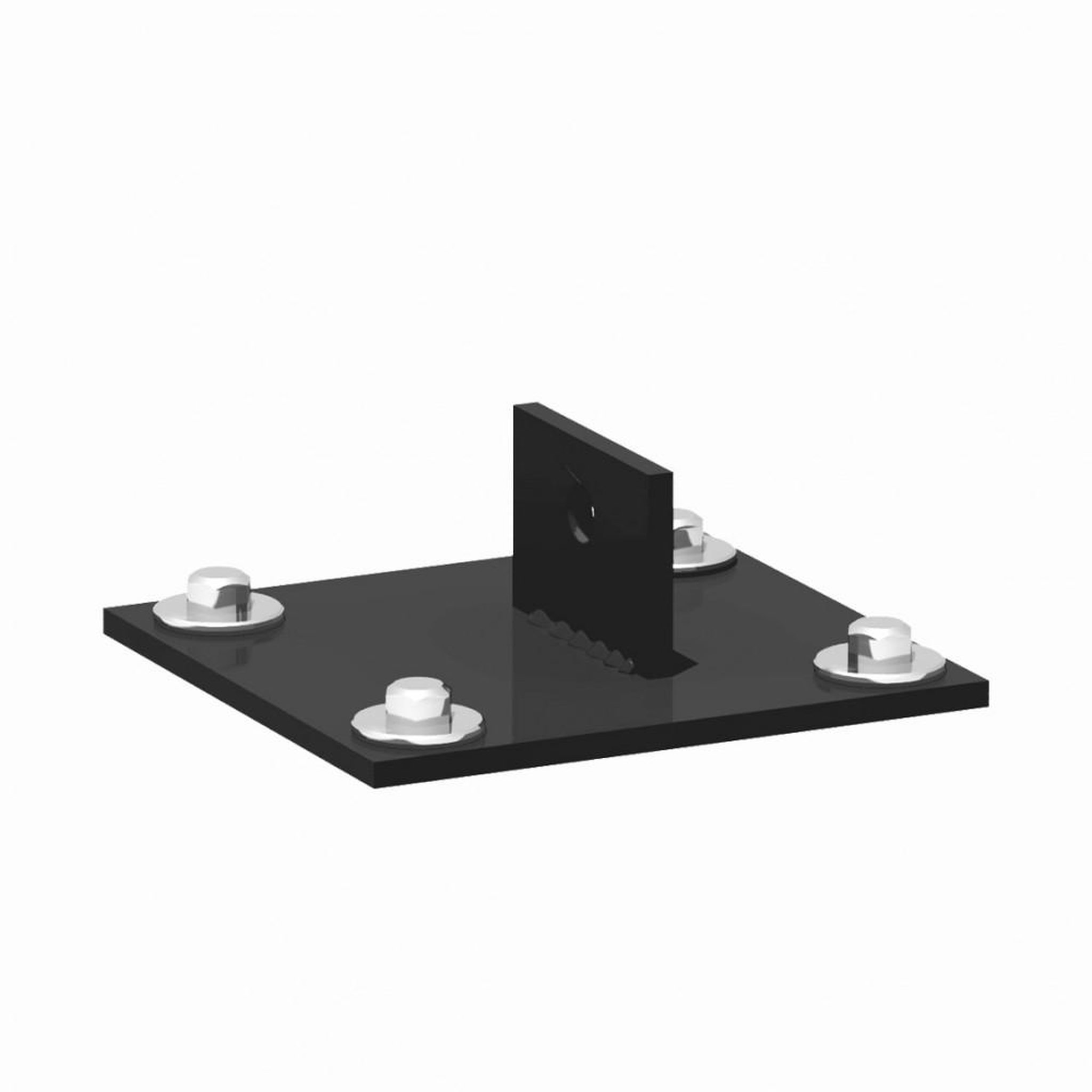 CENTRALE BRICO Platine jambe de force acier galvanisé plastifié à visser gris, H.4.8 cm
