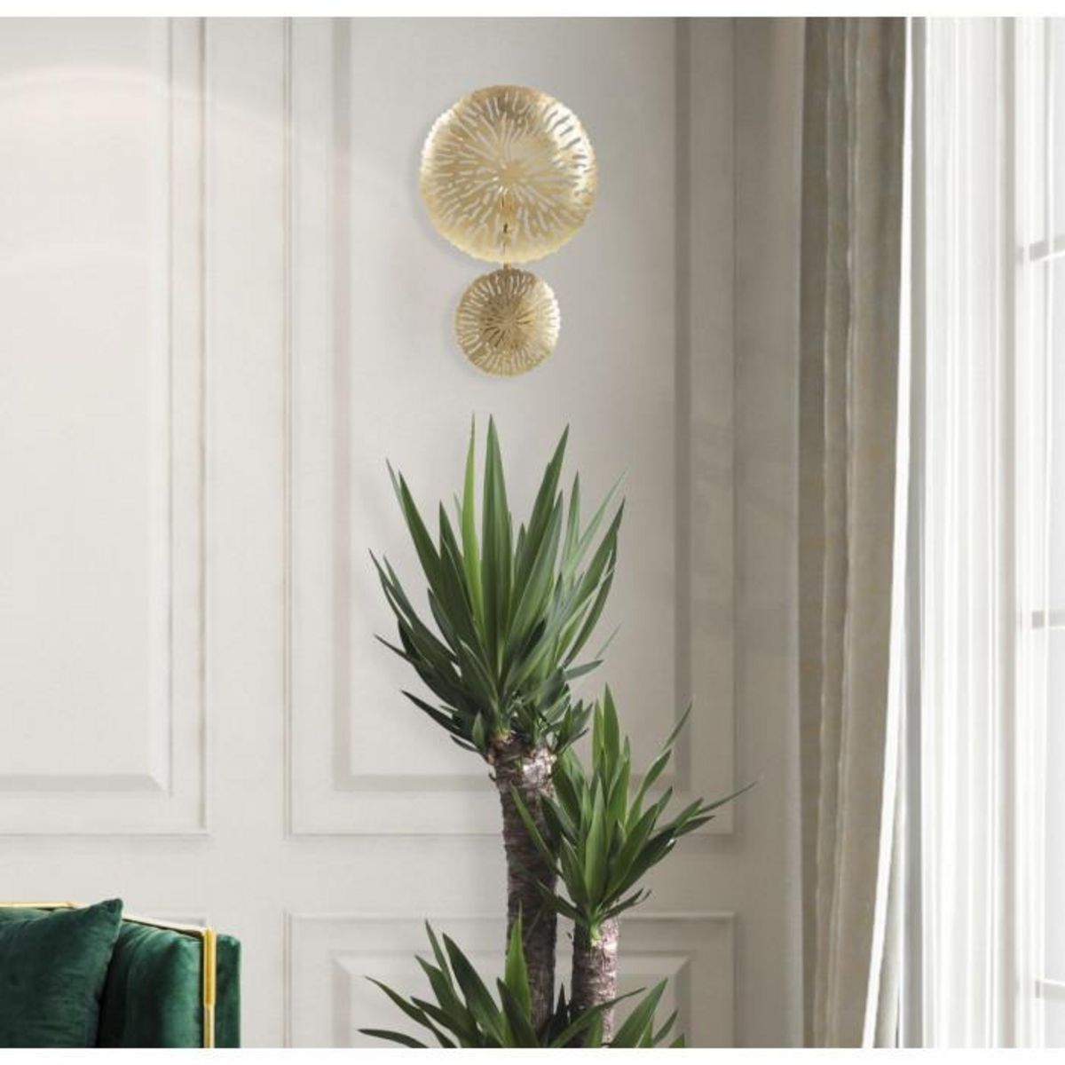 Paris Prix Applique Murale Design en Métal  Dishi  46cm Or