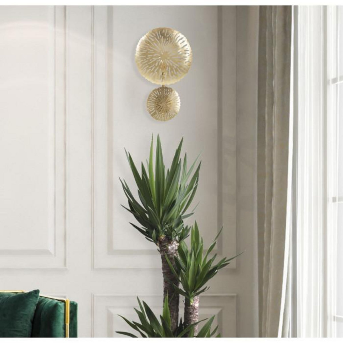 Paris Prix Applique Murale Design en Métal  Dishi  46cm Or