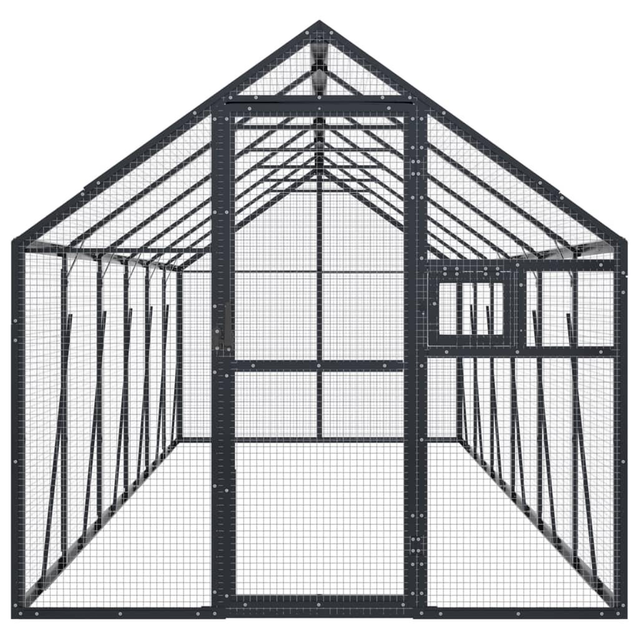 Voir la diapositive 3 : VIDAXL Voliere anthracite 1,79x6x1,85 m aluminium