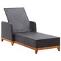Voir la diapositive 6 : VIDAXL Chaise longue Résine tressée et bois d acacia massif Noir