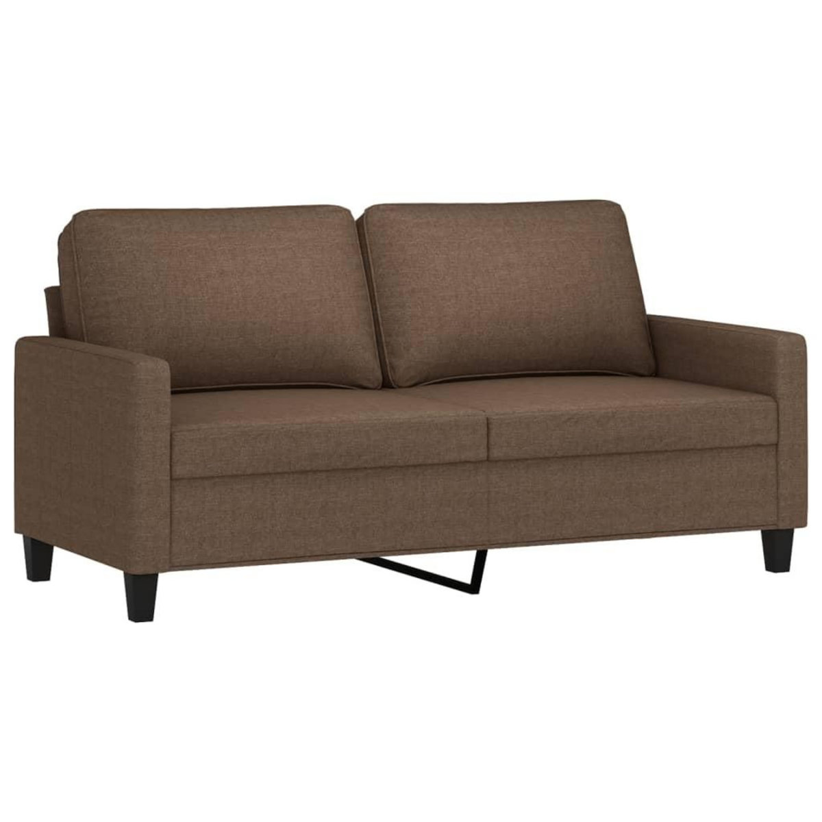 VIDAXL Ensemble de canapes 2 pcs avec coussins Marron Tissu