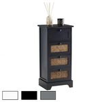 IDIMEX Chiffonnier JASMIN avec 4 tiroirs, en bois de paulownia et rotin. Coloris disponibles : Noir
