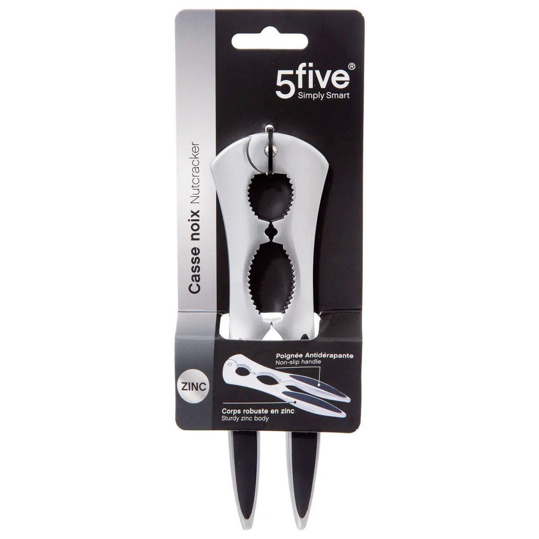 Voir la diapositive 5 : FIVE Casse-noix antidérapant  zinc  17cm gris