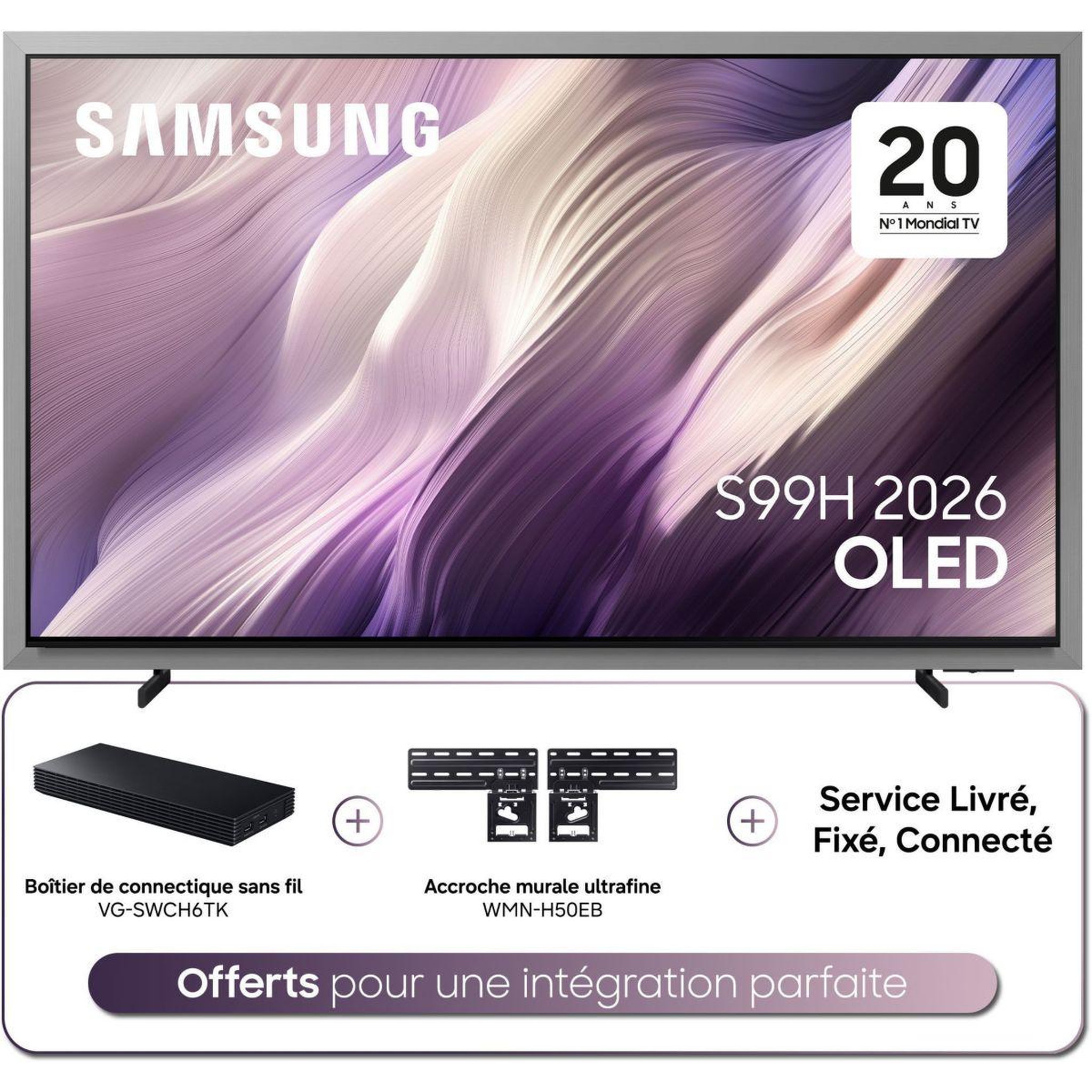 Samsung Tv oled tq65s99h (2026) 65  (163 cm) 4k - smart tv avec ia, anti-reflet, mode art (effet tableau)