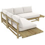 Voir la diapositive 6 : Rendez vous déco Canapé d'angle de jardin 4 places en teck et coussins blancs-Sunny