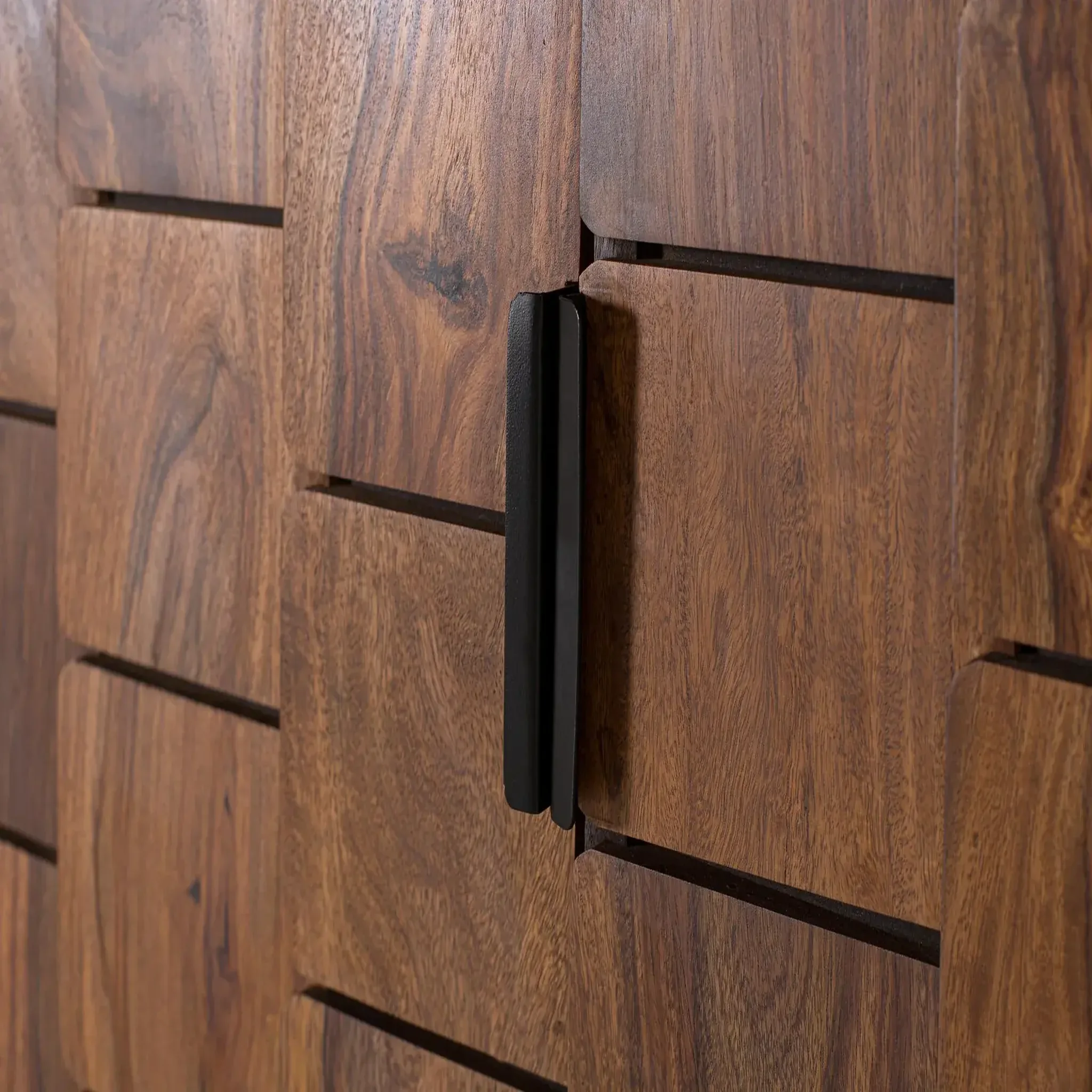 Voir la diapositive 3 : GINER Y COLOMER SL Armoire en bois de manguier et de palissandre 95cm style contemporain