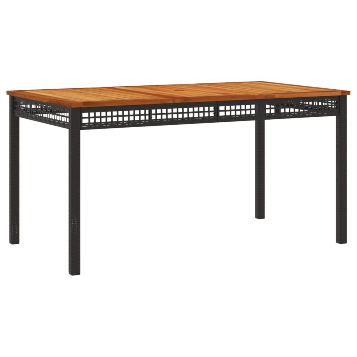 VIDAXL Ensemble a manger de jardin coussins 7pcs Noir Resine tressee