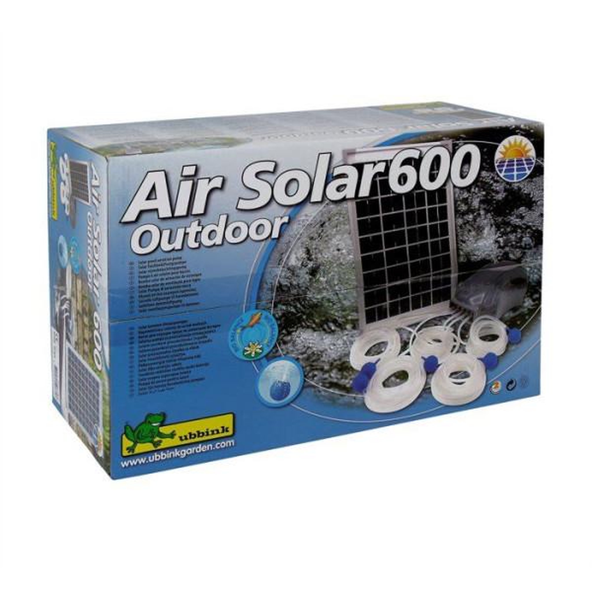 Voir la diapositive 4 : Ubbink Pompe a air - UBBINK - AirSolar 600 - Débit 600 l/h - 5 diffuseurs - Panneau solaire 12Vr