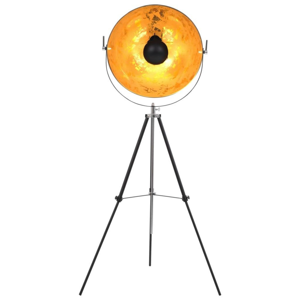 VIDAXL Lampadaire E27 Noir et dore 51 cm