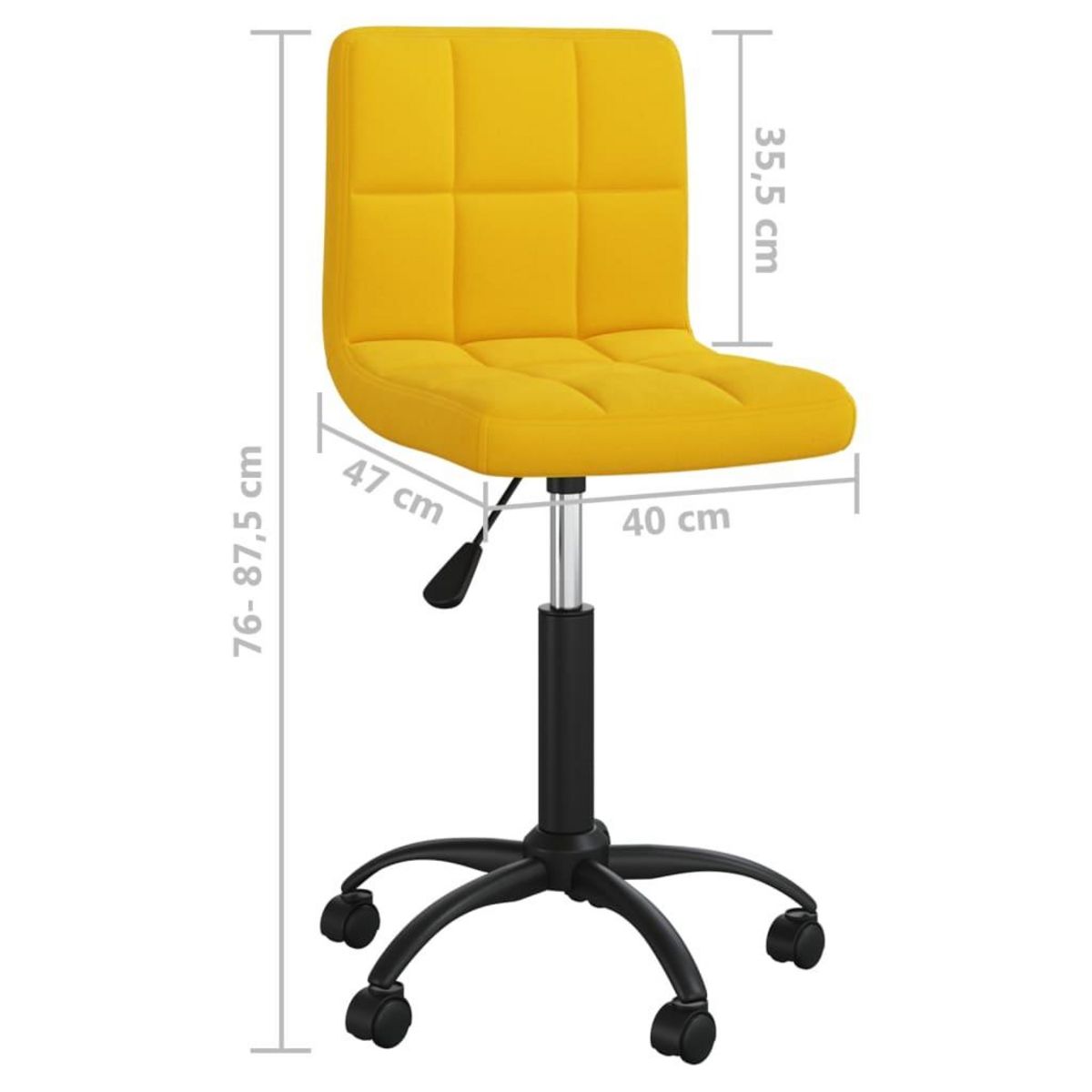 VIDAXL Chaise pivotante de bureau Jaune moutarde Velours
