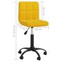 Voir la diapositive 6 : VIDAXL Chaise pivotante de bureau Jaune moutarde Velours