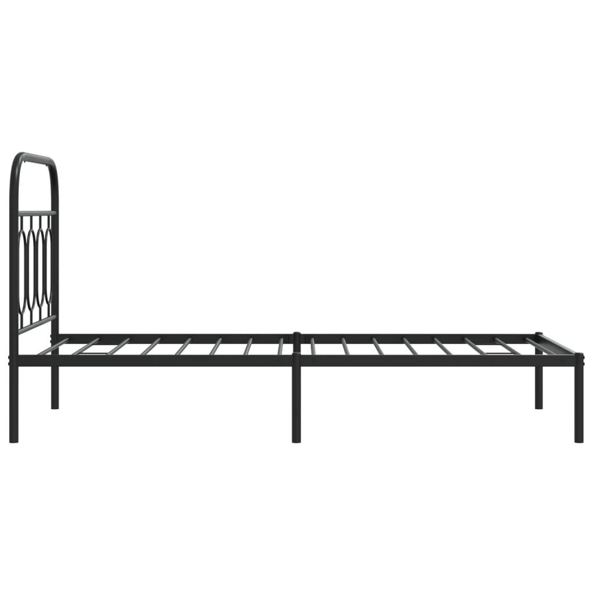 Voir la diapositive 5 : VIDAXL Cadre de lit metal sans matelas avec tete de lit noir 90x190 cm