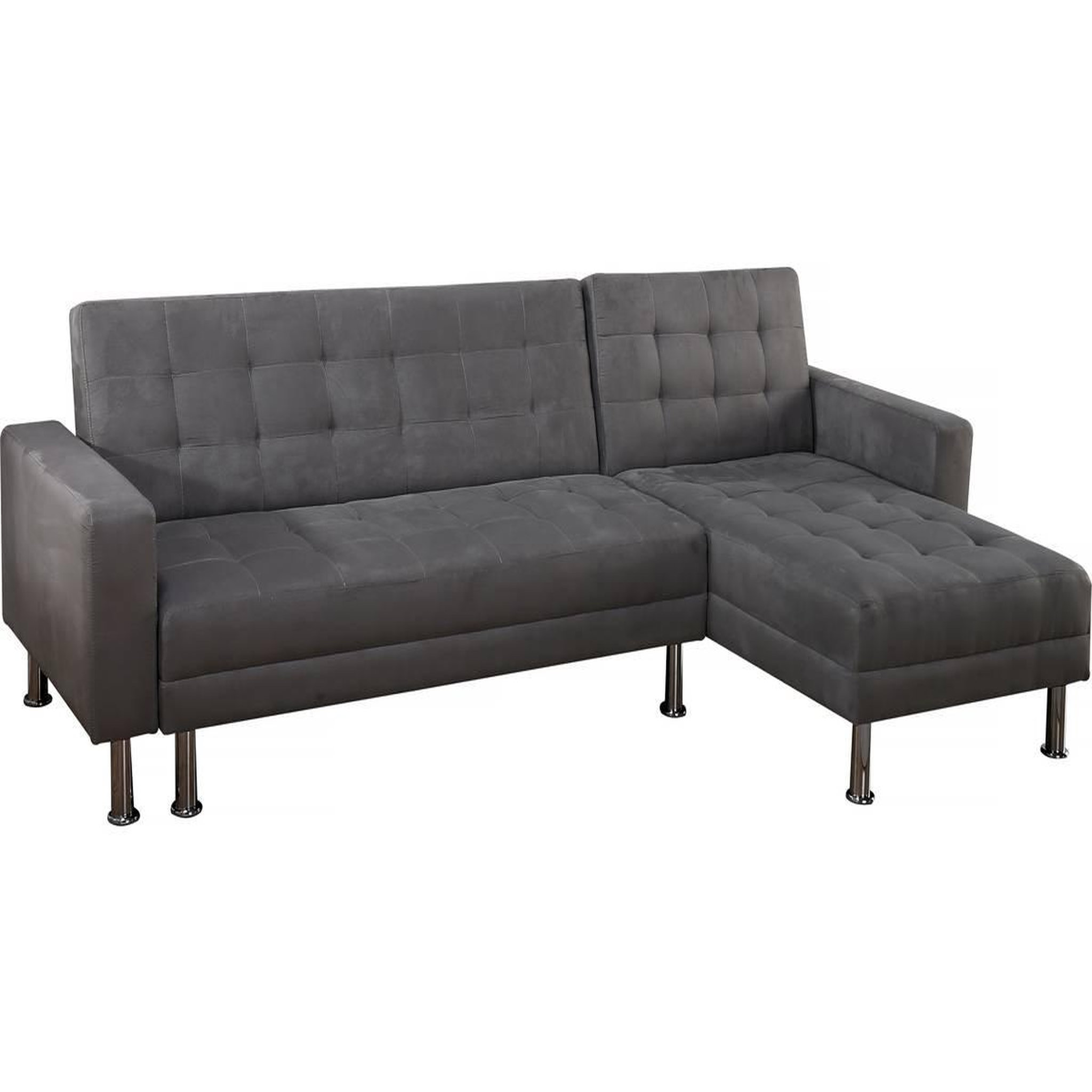 Voir la diapositive 4 : Habitat et Jardin Canapé d'angle convertible et réversible  theo - 4 places - gris