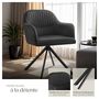 Voir la diapositive 4 : tectake Chaise pivotante en velours rembourrée noir/noir Lot de 4