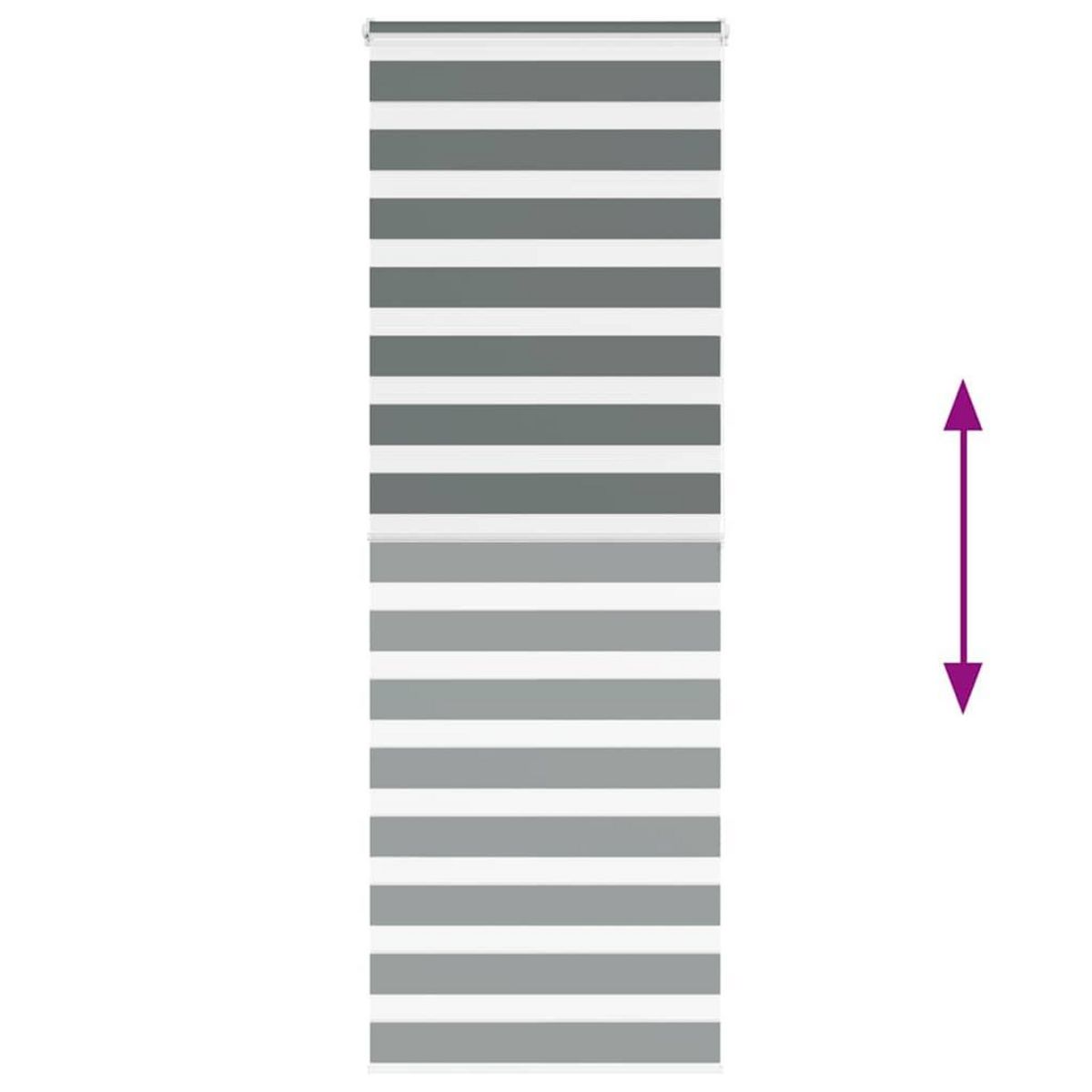 VIDAXL Store zebre gris fonce largeur du tissu 75,9 cm polyester