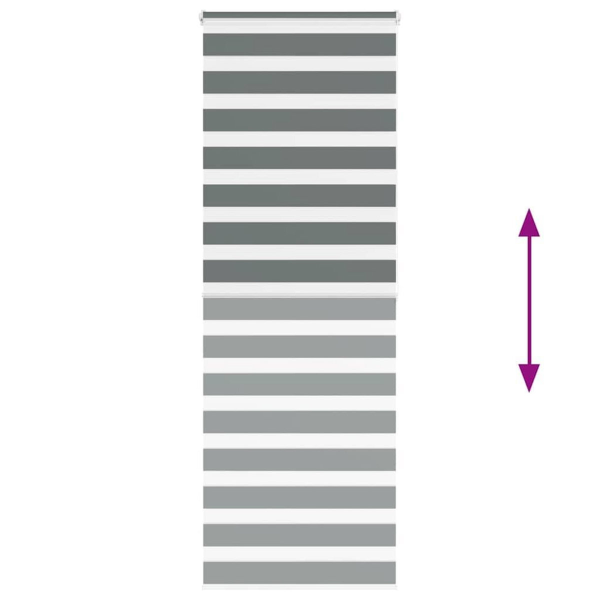 VIDAXL Store zebre gris fonce largeur du tissu 75,9 cm polyester