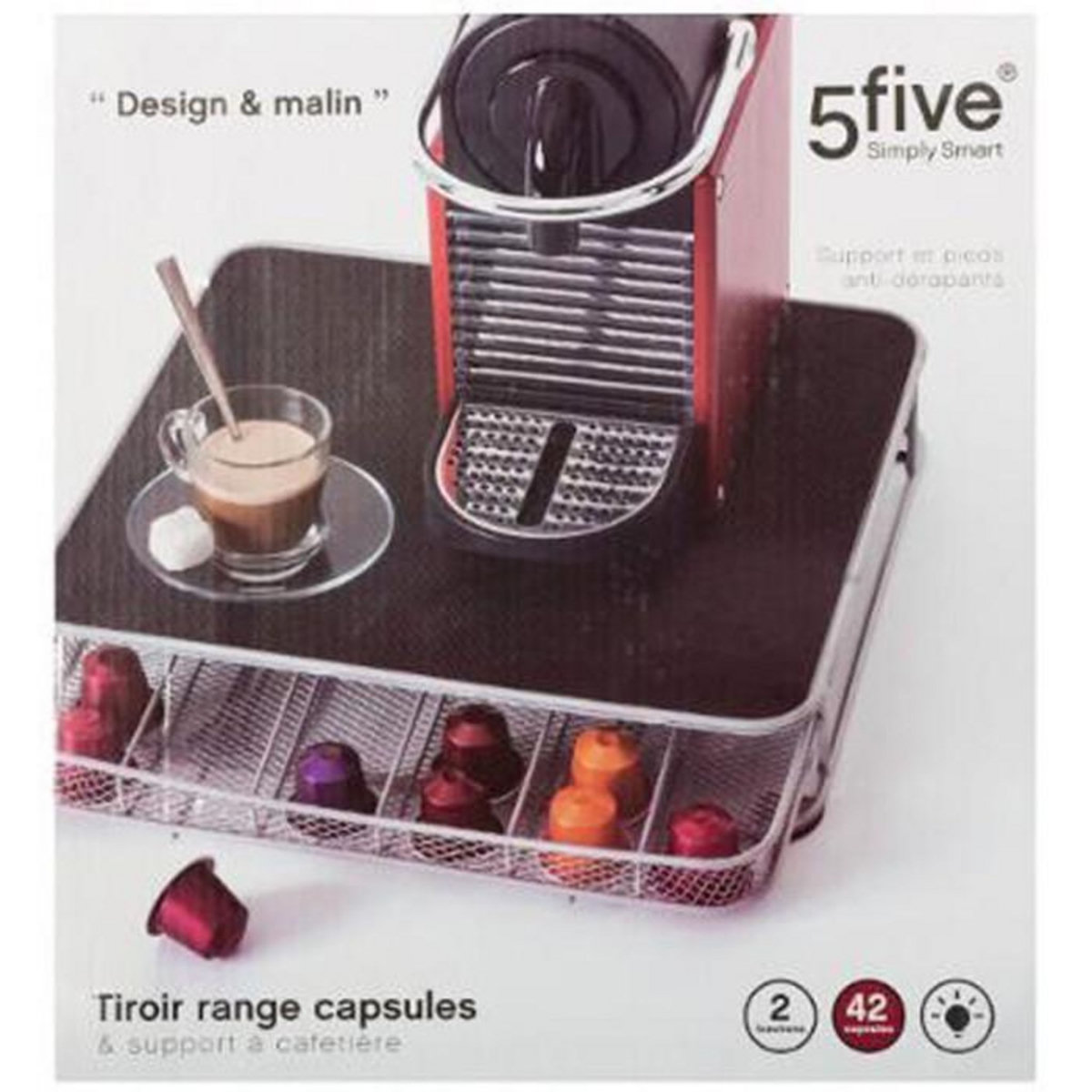 FIVE Tiroir 42 Capsules  Expresso  31cm Argent