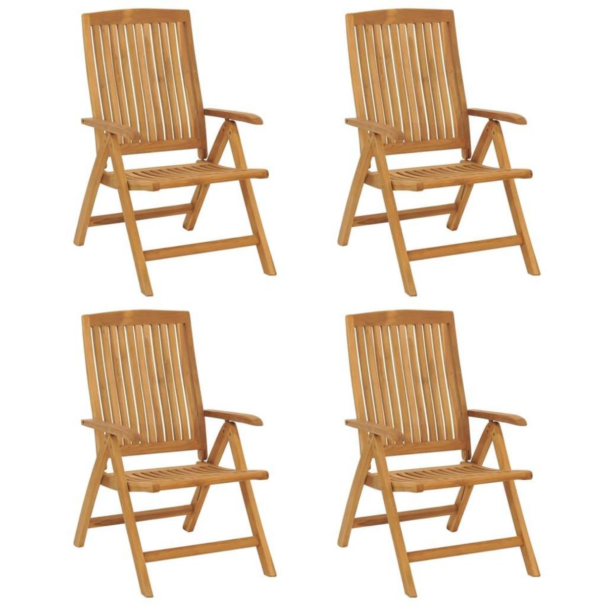 VIDAXL Chaises de jardin inclinables lot de 4 bois massif de teck