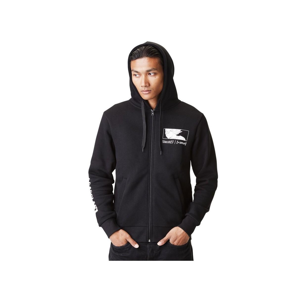 CAPSLAB Sweat à capuche avec zip homme Dragon Ball Z Vegeta