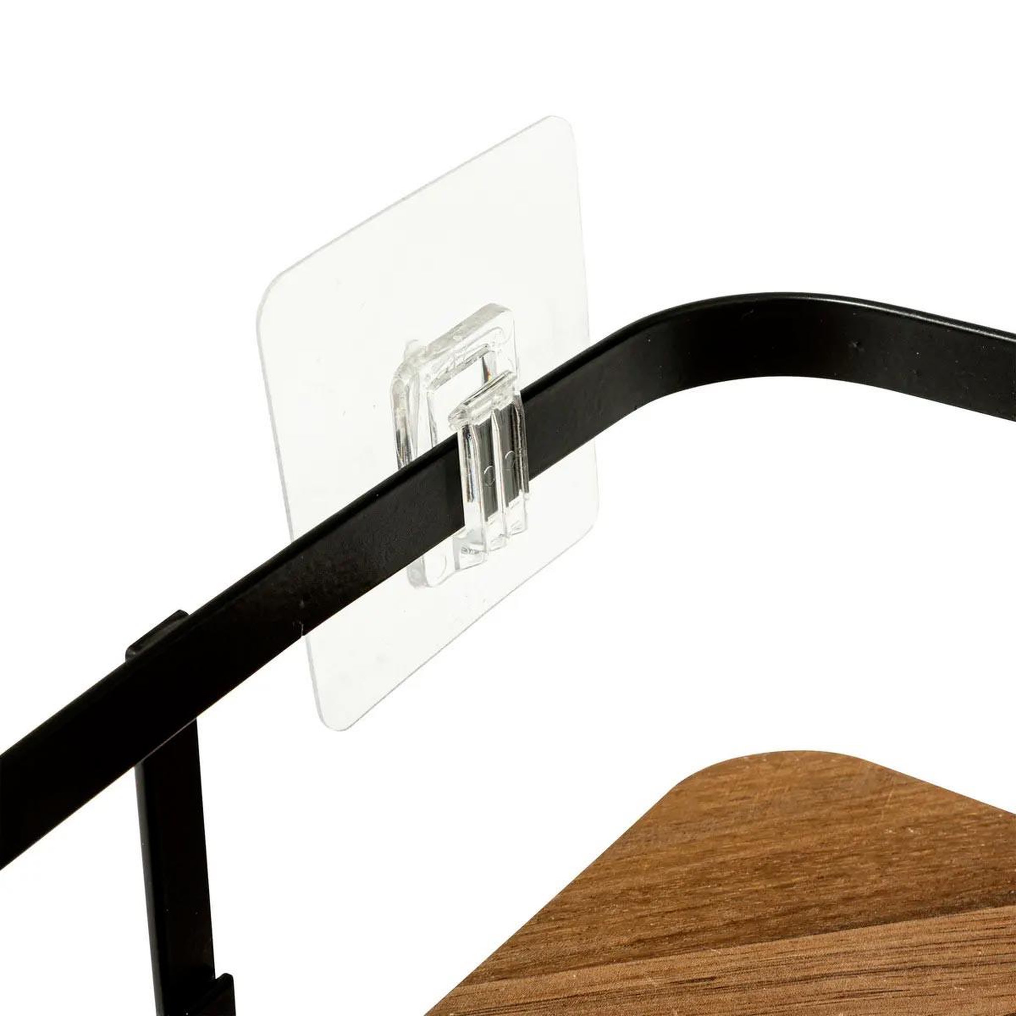 Voir la diapositive 2 : FIVE Étagère d'angle de douche en bois  blackacia  25cm noir