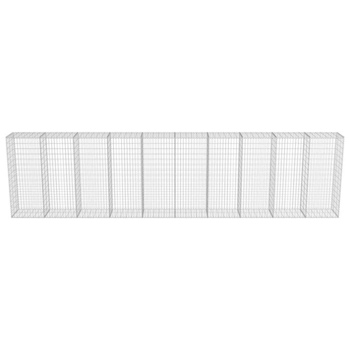 VIDAXL Mur a gabion avec couvercles Acier galvanise 600 x 50 x 150 cm