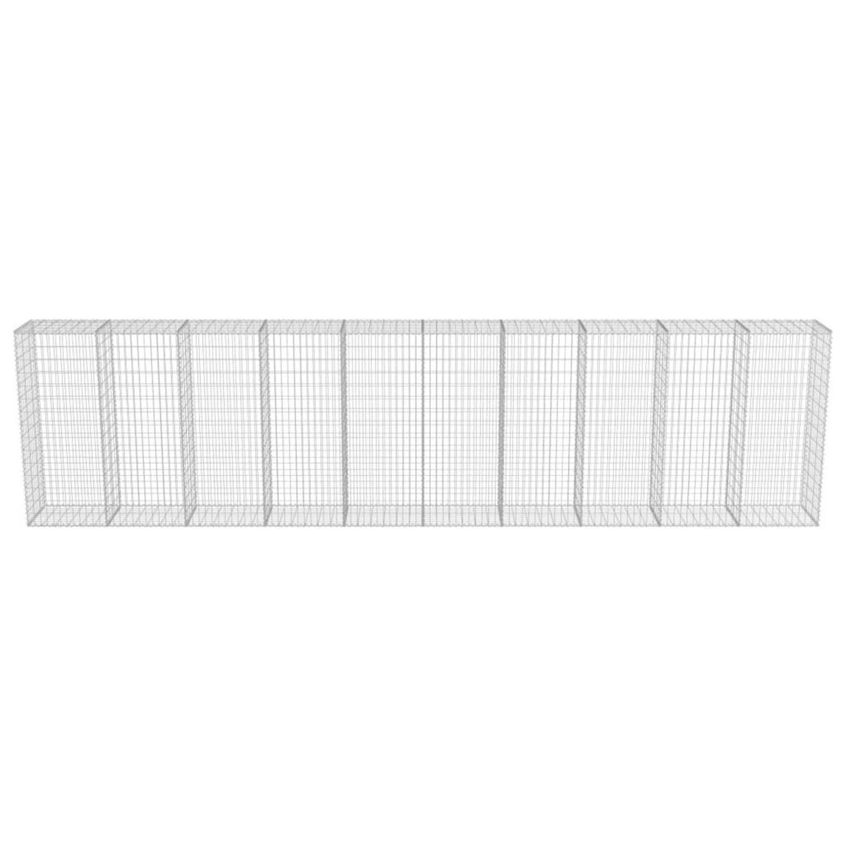 VIDAXL Mur a gabion avec couvercles Acier galvanise 600 x 50 x 150 cm