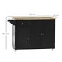 Voir la diapositive 3 : HOMCOM Desserte de cuisine multi rangement tiroir 3 portes avec étagère porte-torchons MDF noir hévéa
