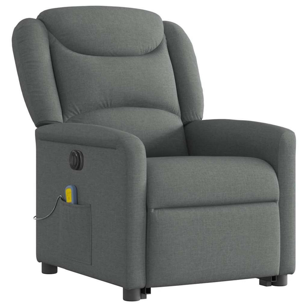 VIDAXL Fauteuil inclinable de massage electrique Gris fonce Tissu