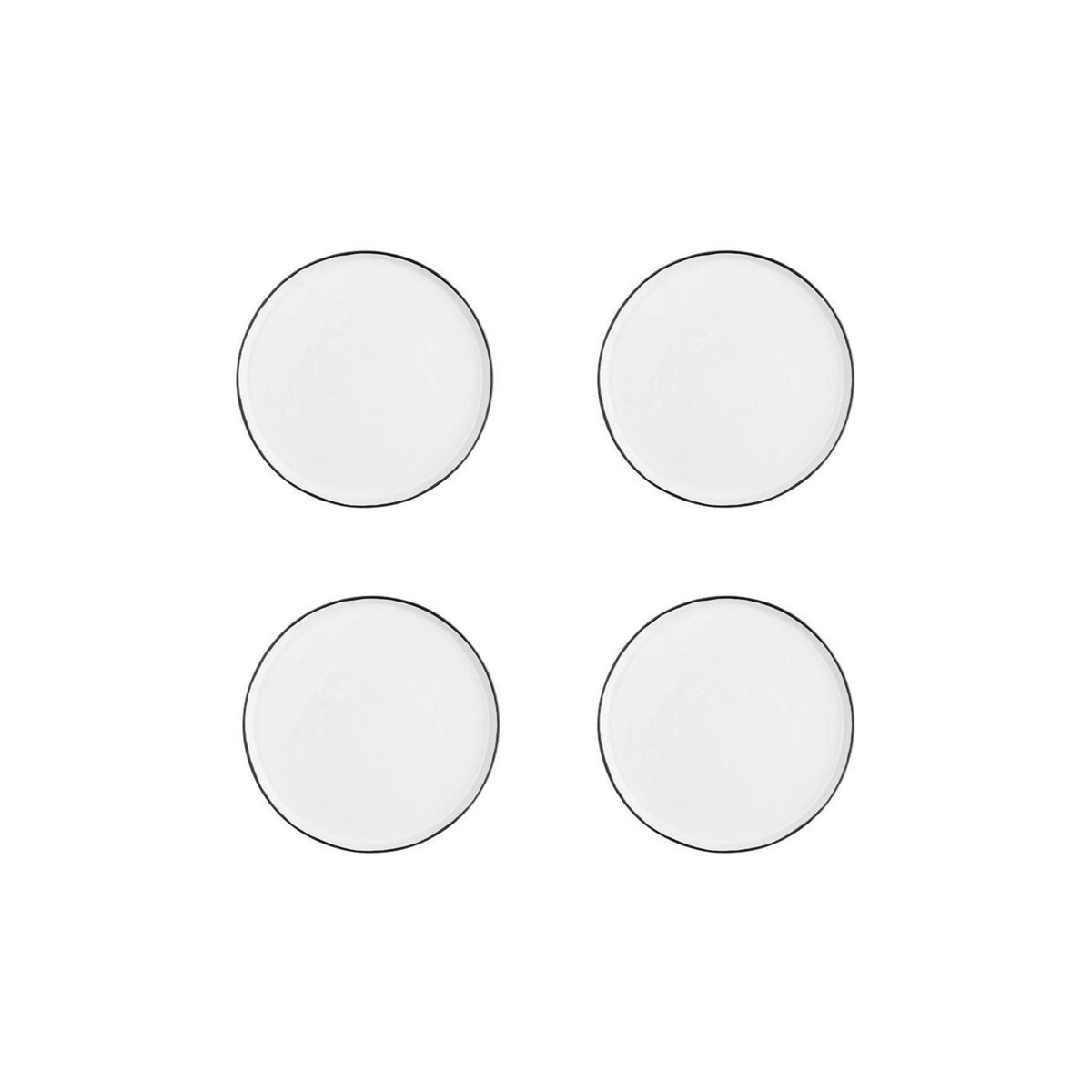 BJORN Assiette PURE Ø21,5cm - 4 pièces - Blanc Neige