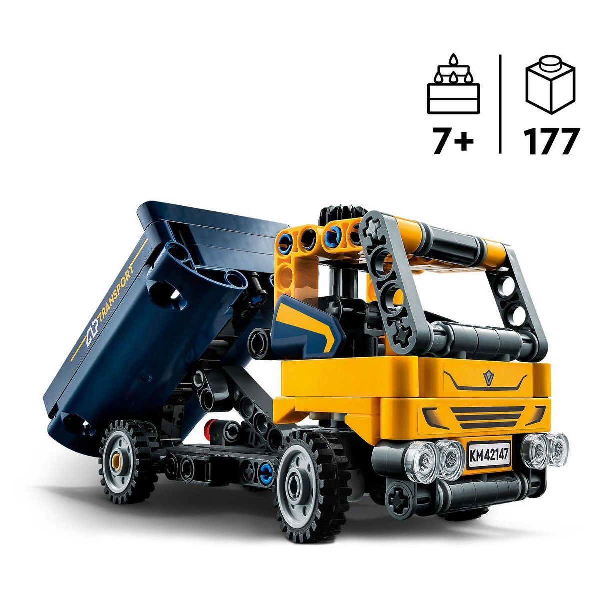 LEGO Technic 42147 Le Camion à Benne Basculante, 2-en-1, Maquette Engin de Chantier à Jouet de Pelleteuse
