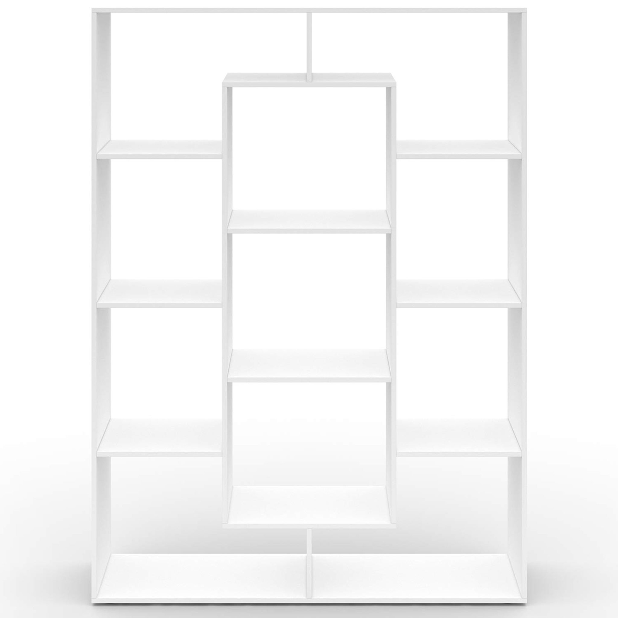 Voir la diapositive 3 : ID MARKET Etagère bibliothèque colette avec 11 compartiments blanc 143 cm