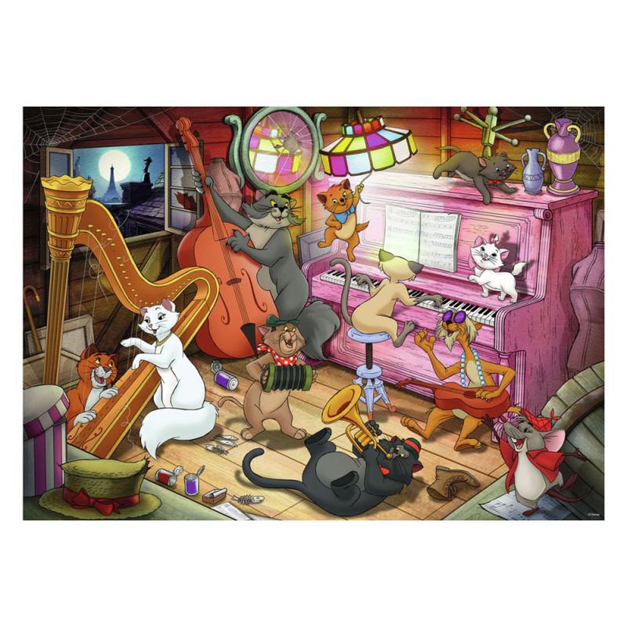 Voir la diapositive 2 : RAVENSBURGER Ravensburger - Jigsaw puzzle Disney Aristocats, 1000 pcs. 120007537